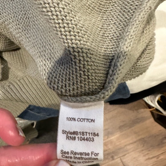 NWT blu pepper cotton crew sweater sage green size M - Picture 6 of 7